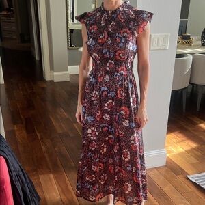 Cleobella Red and Blue Floral Maxi Dress